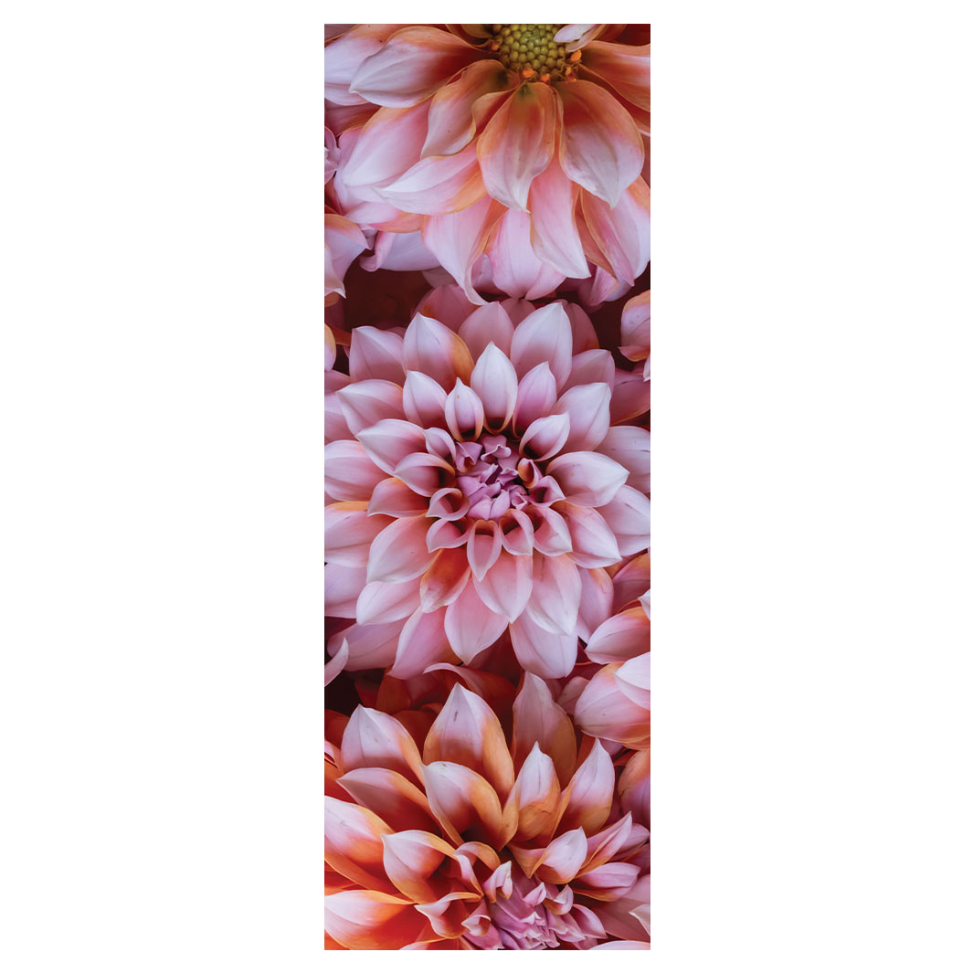 FLORAL PINK AND ORANGE DAHLIA FLOWERS YOGA MAT
