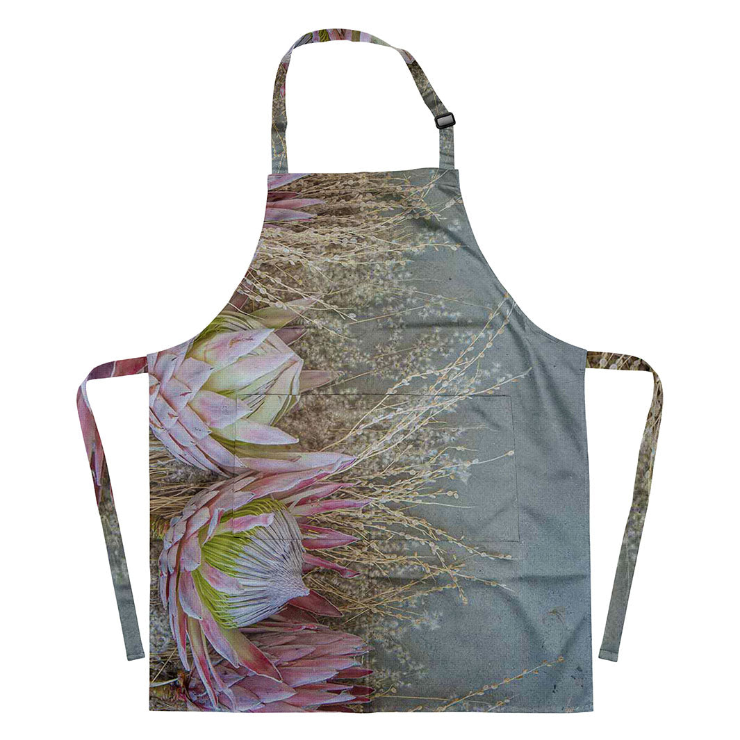 FLORAL DEEP PINK KING PROTEA APRON