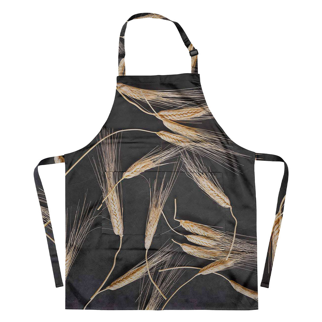 SCATTERED WHEAT ON BLACK APRON