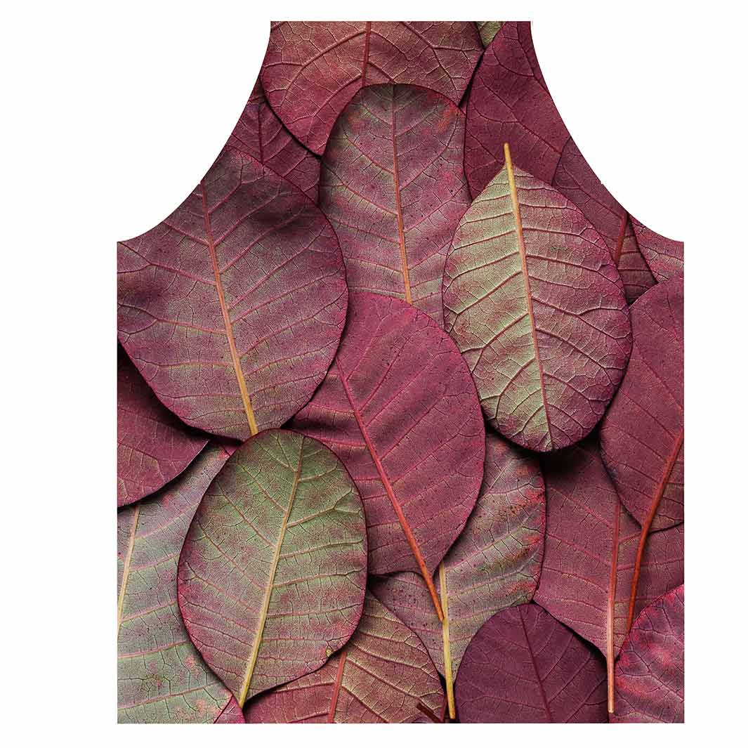 LEAF ARRANGEMENT DARK MAUVE AND GREEN APRON