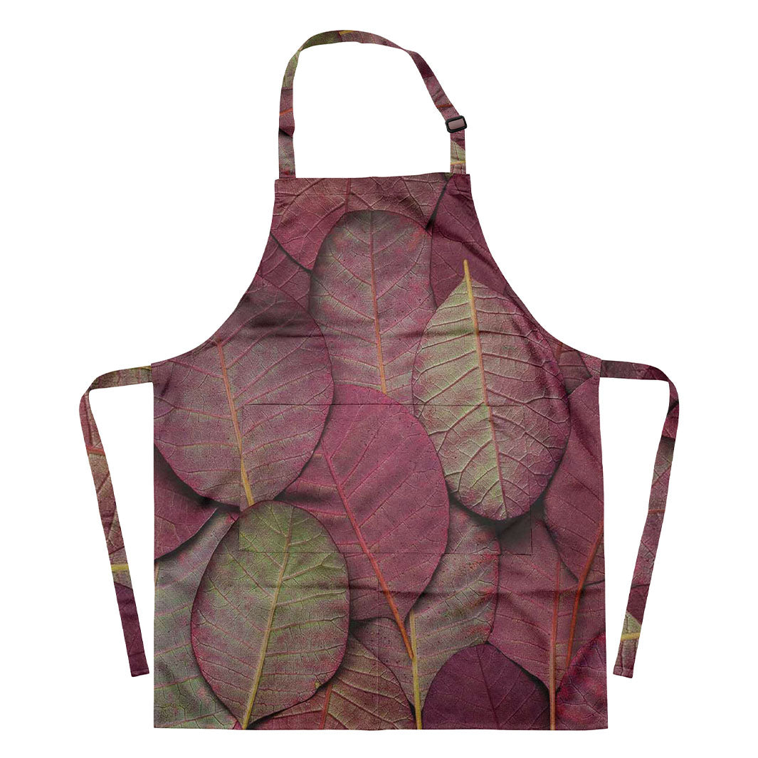 LEAF ARRANGEMENT DARK MAUVE AND GREEN APRON