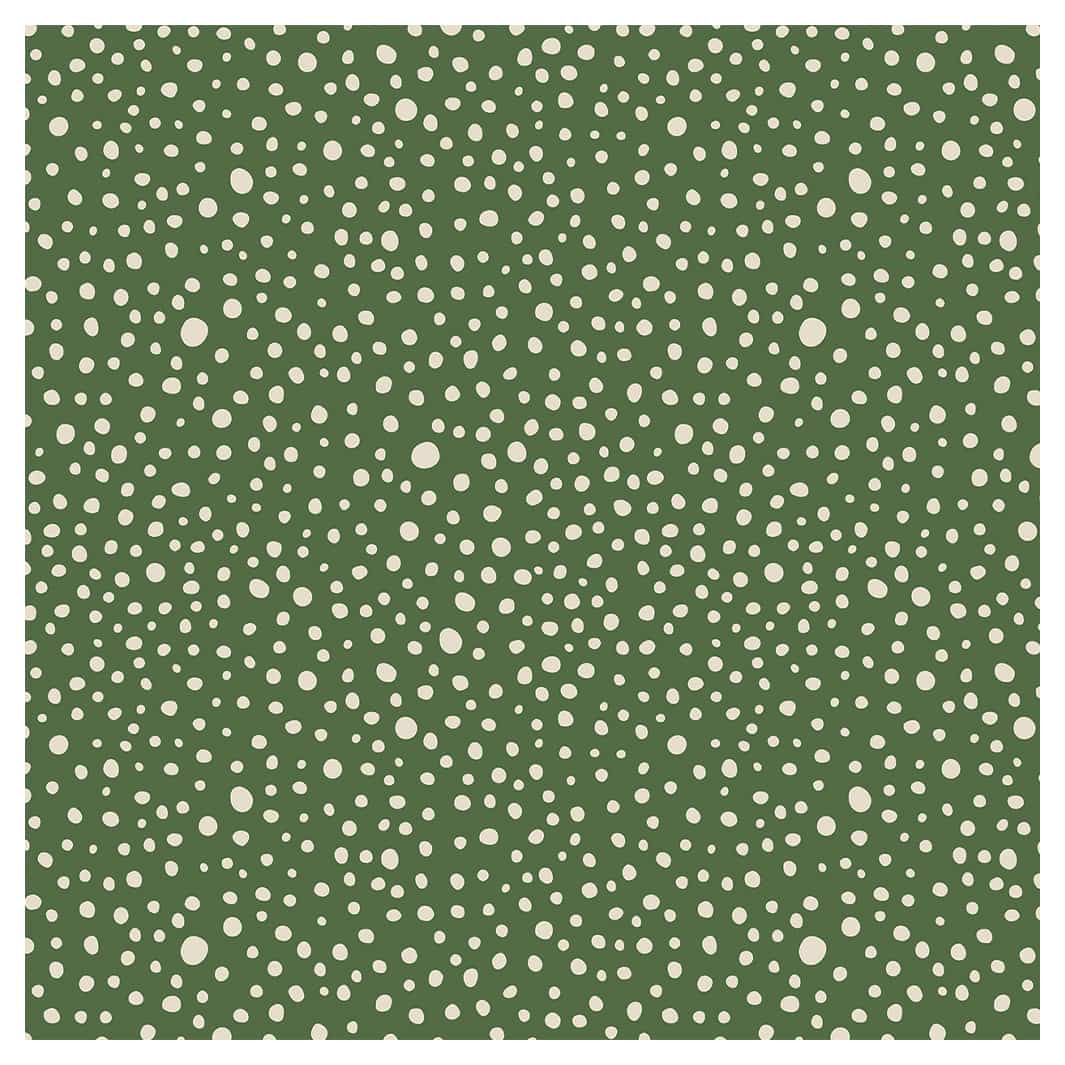 PLAYFUL POLKA DOTS ON GREEN SQUARE COASTER