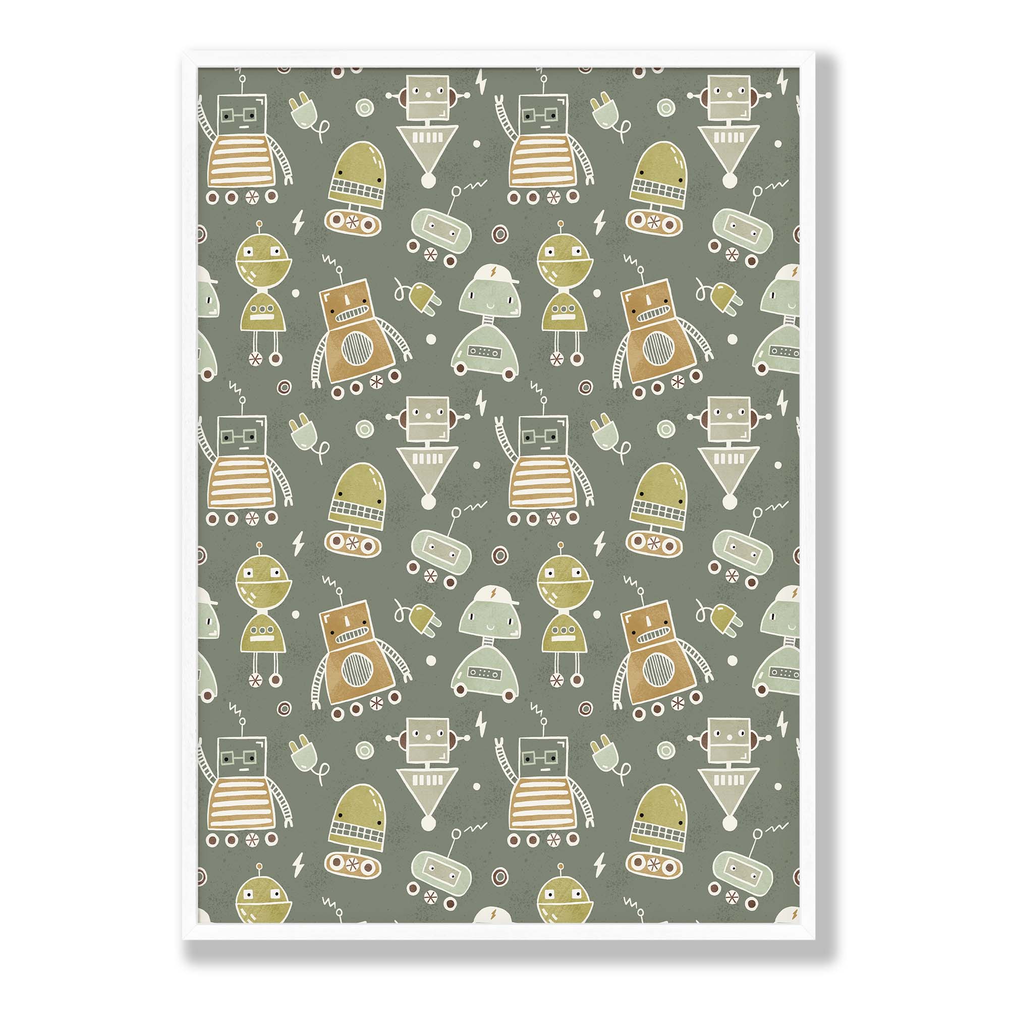 KIDS ROBOTS COMPOSITE FRAMED CANVAS
