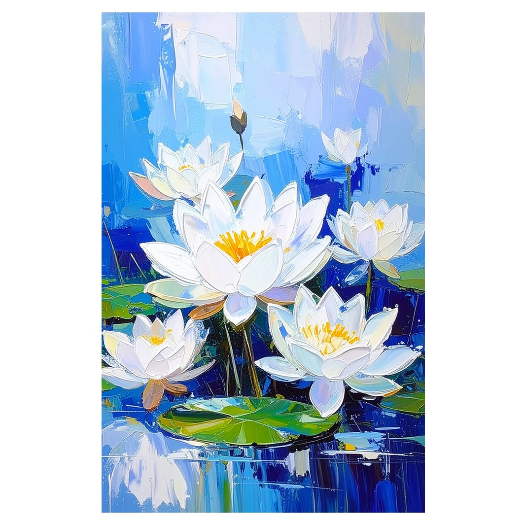 WATER LILY  BLOCK MOUNT CANVAS