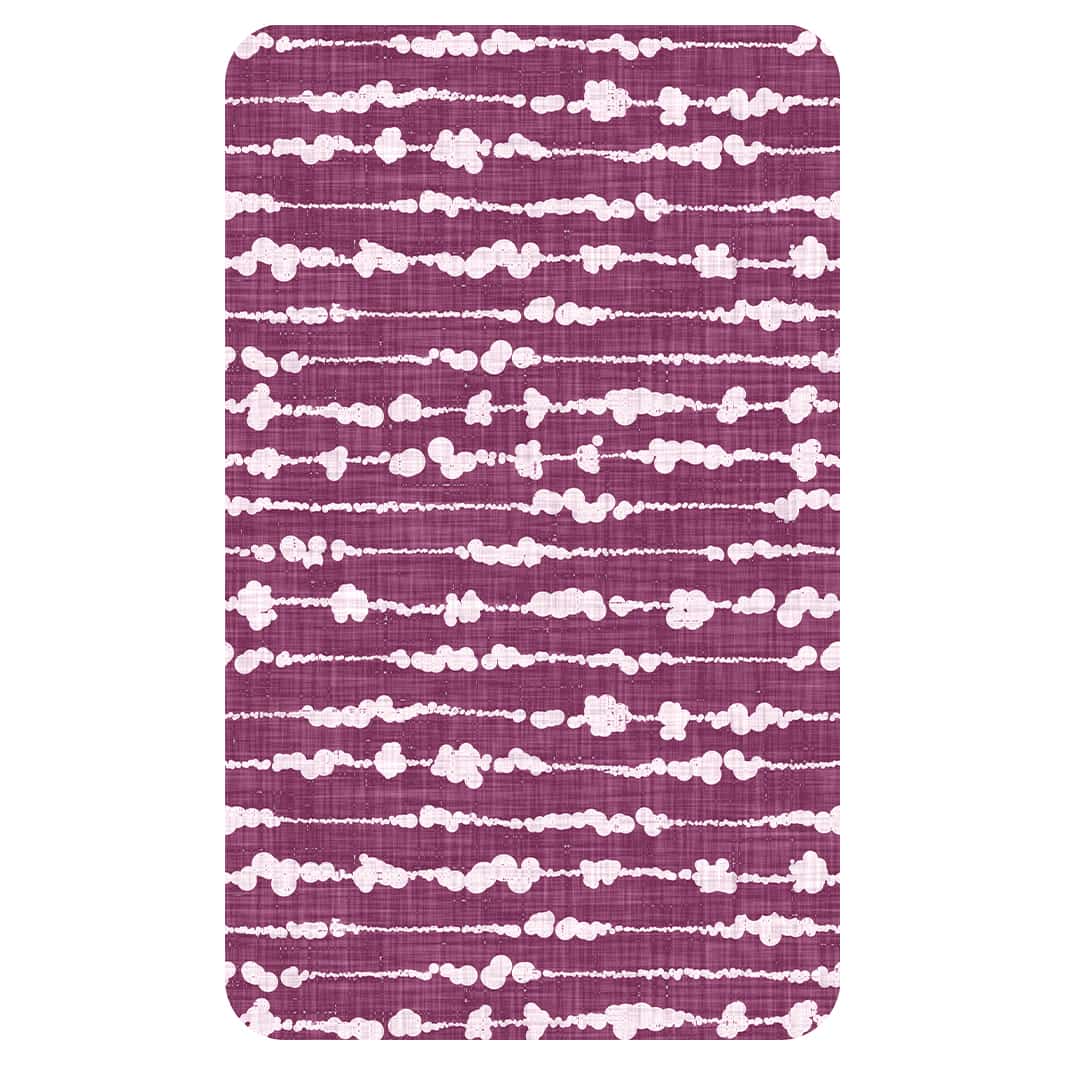 WHITE ORGANIC DOTTED STRIPES ON PURPLE KITCHEN TOWEL