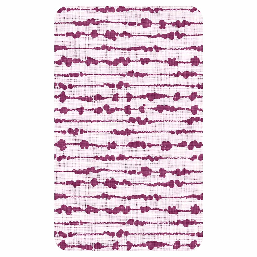 PURPLE ORGANIC DOTTED STRIPES ON WHITE KITCHEN TOWEL