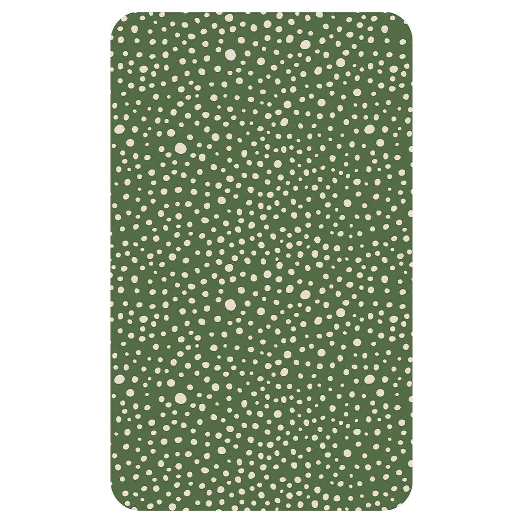 PLAYFUL POLKA DOTS ON GREEN KITCHEN TOWEL