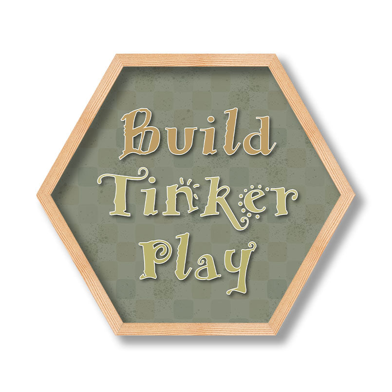 KIDS ROBOTS PLAY HEXAGON WALL ART