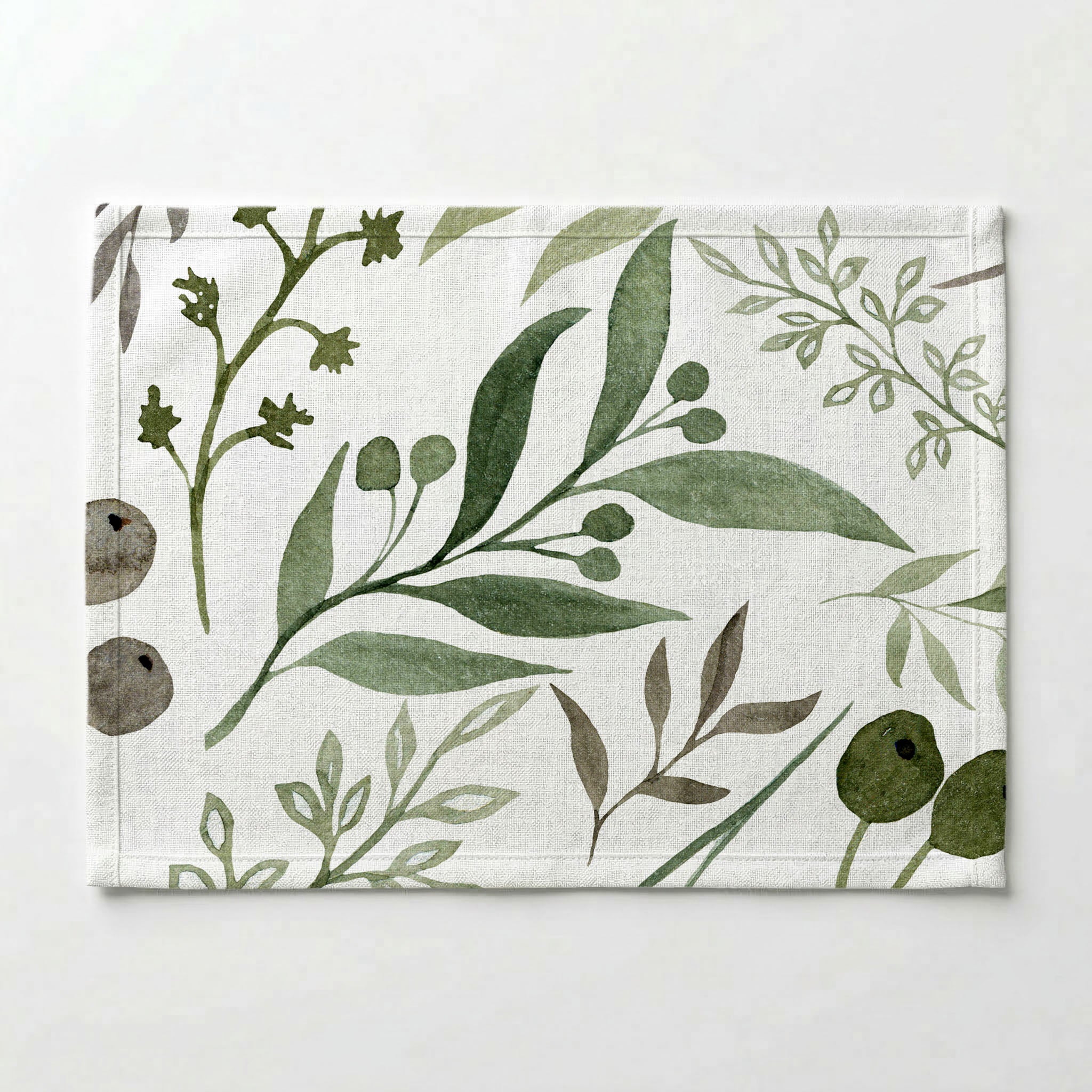 WATERCOLOUR GREEN LEAVES PLACEMAT