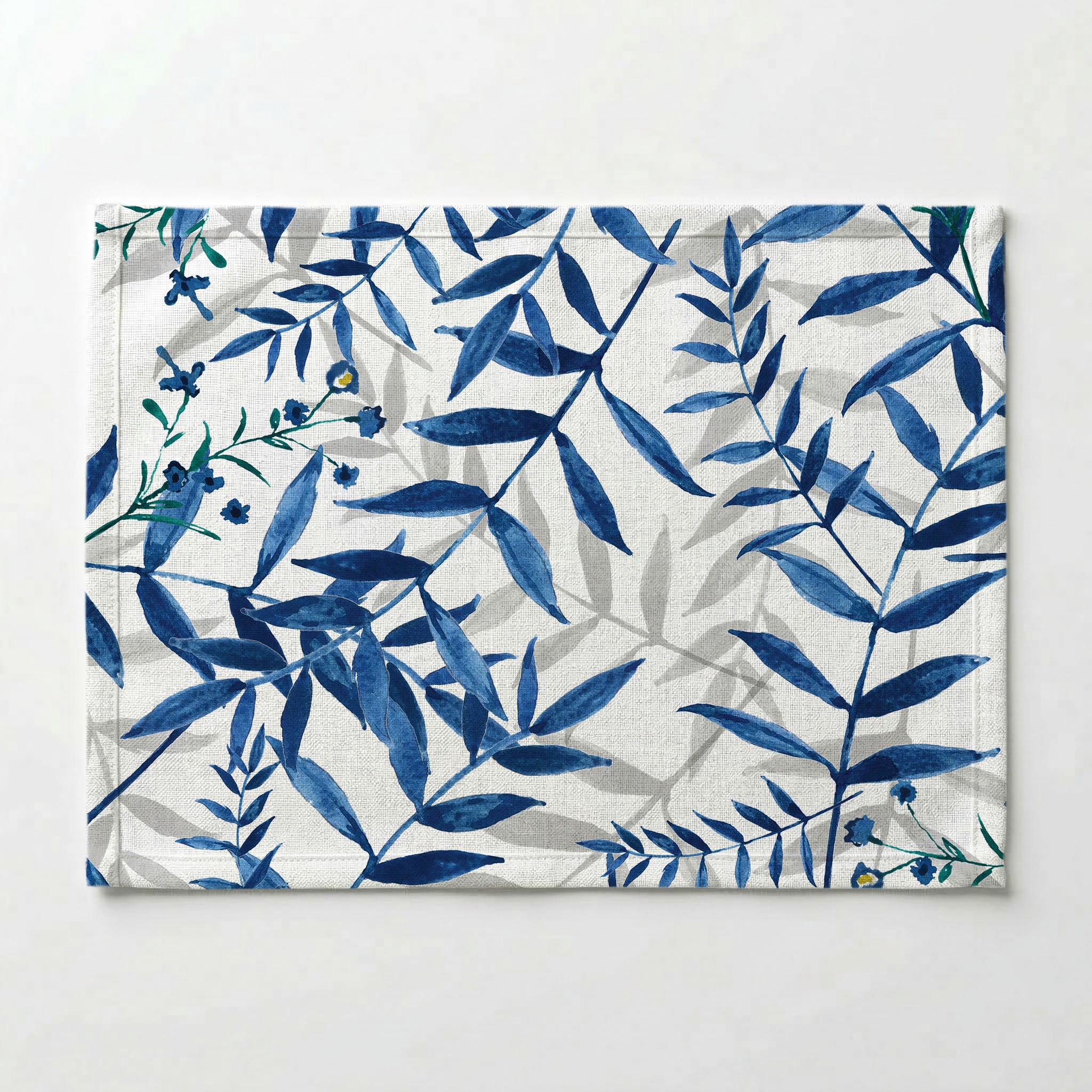 BLUE AND GREY LEAFY LAYERS PLACEMAT