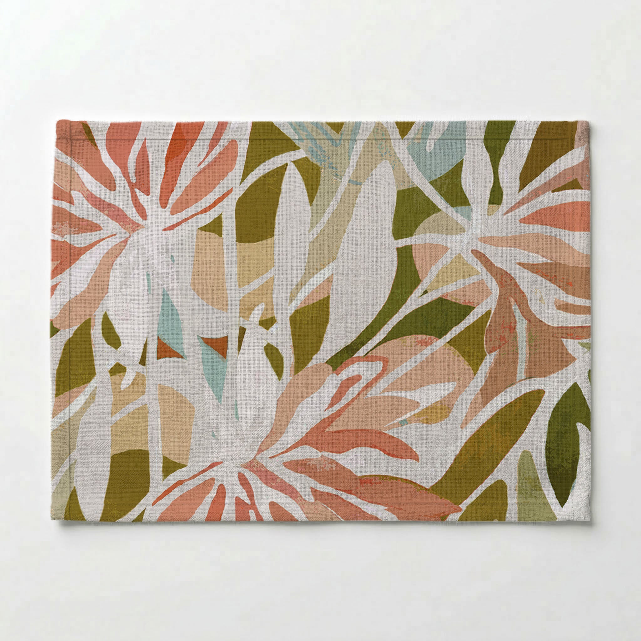 EARTH TONED ABSTRACT FLORAL  PLACEMAT