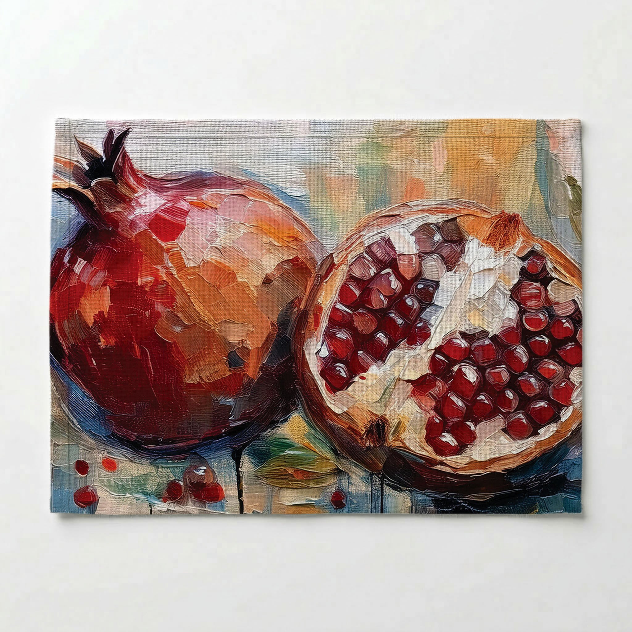OIL PAINTED POMEGRANATE WITH SEEDS PLACEMAT