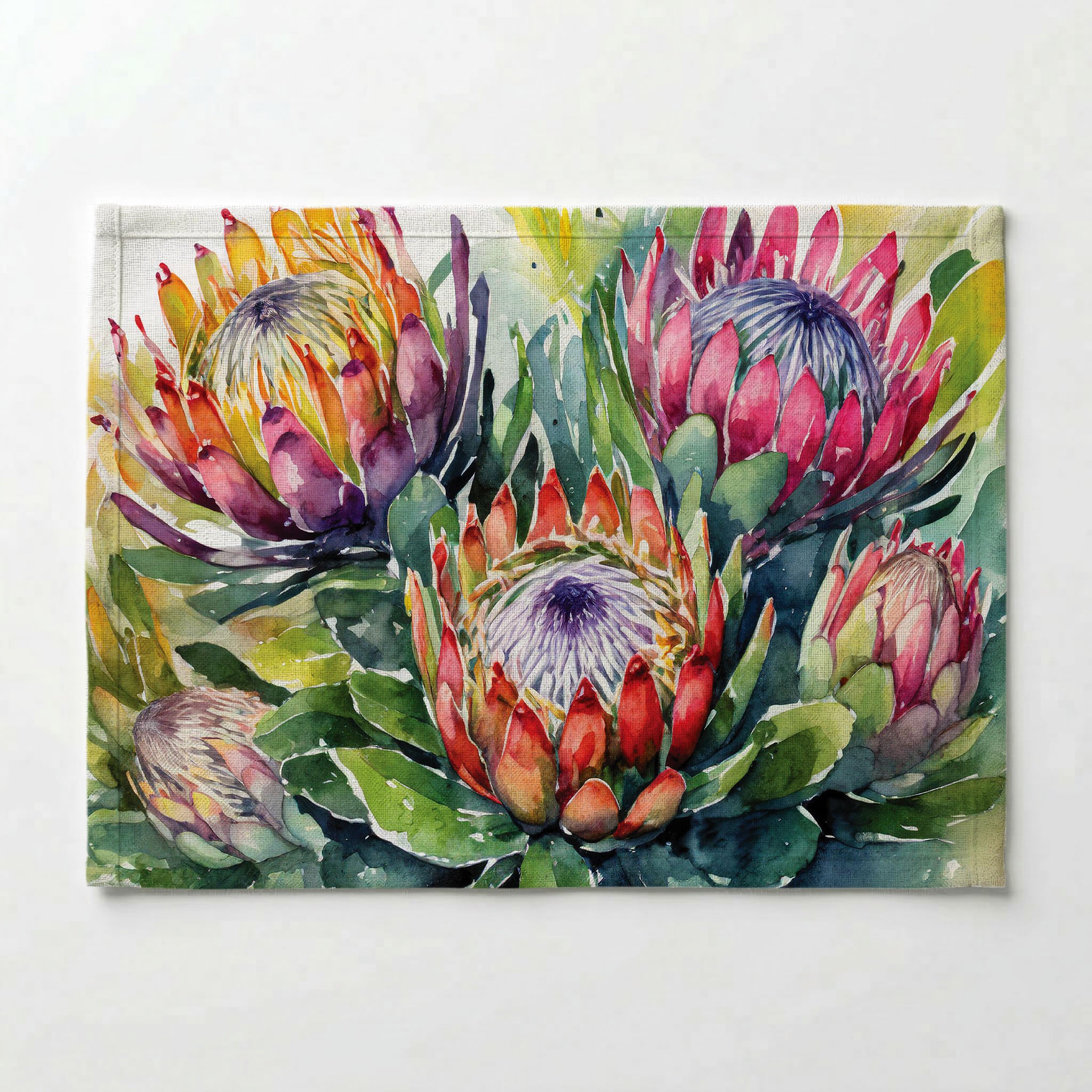FIVE WATERCOLOUR PROTEAS PLACEMAT