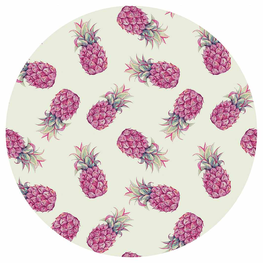 PINK PINEAPPLE PATTERN ROUND RUG