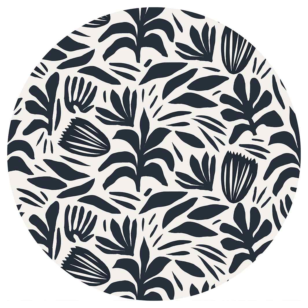 MONOCHROME MEADOW ROUND RUG