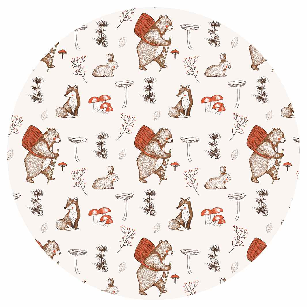 FOREST FRIENDS ROUND RUG