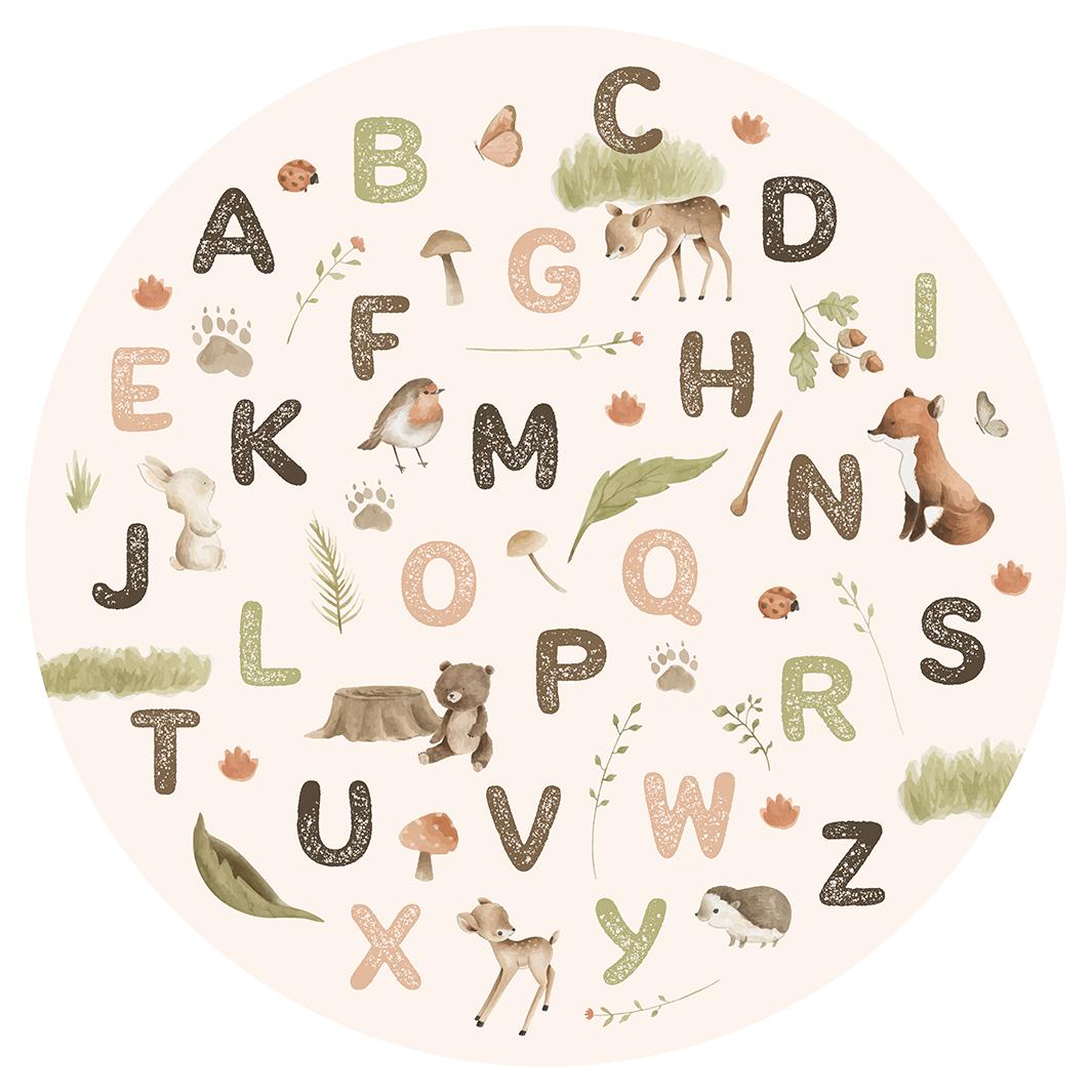 NATURE'S ALPHABET ROUND RUG