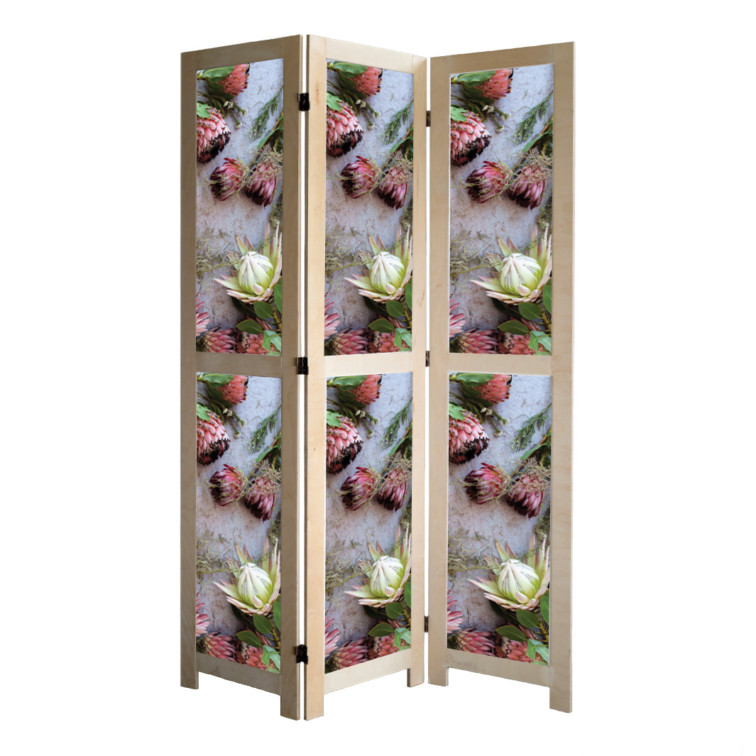 FLORAL PINK MIXED KING PROTEAS ROOM DIVIDER
