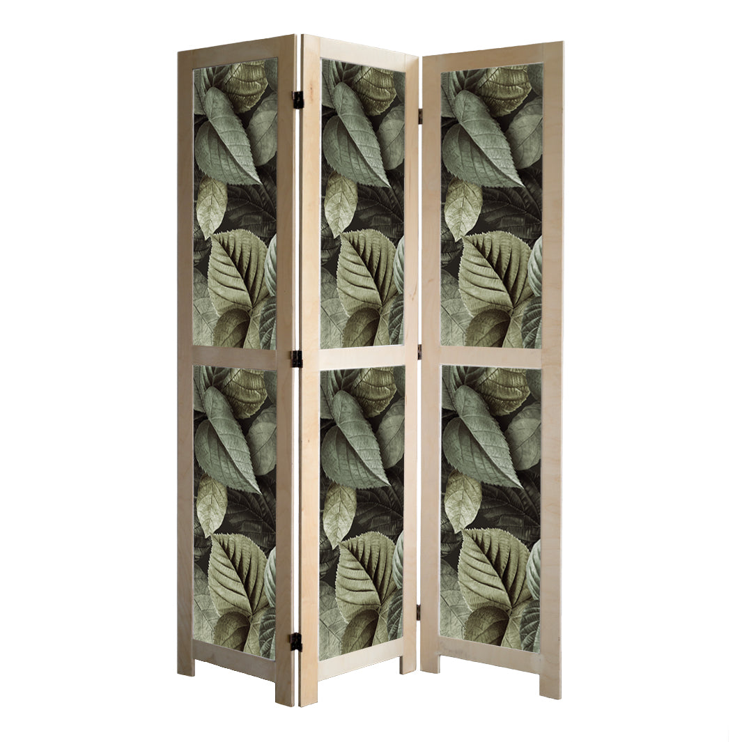 LEAVES GREEN MONOCHROMATIC LEAVES ROOM DIVIDER