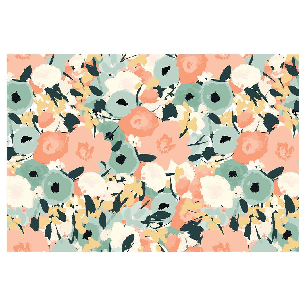 PASTEL BLOOM PATTERN RECTANGULAR RUG