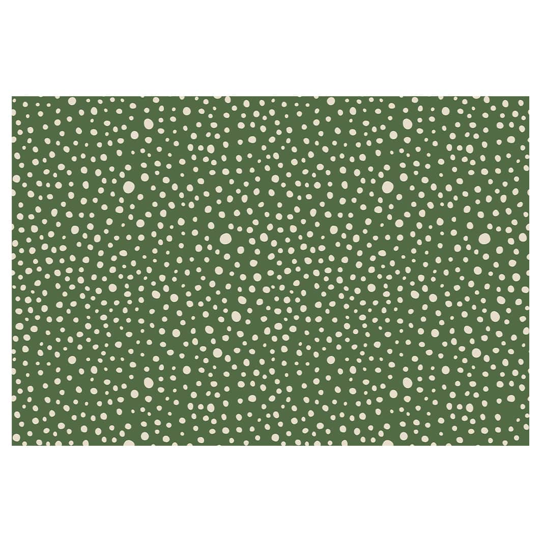 PLAYFUL POLKA DOTS ON GREEN RECTANGULAR RUG