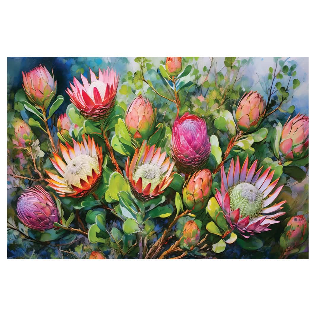 PROTEA BUSH IN BLOOM RECTANGULAR RUG