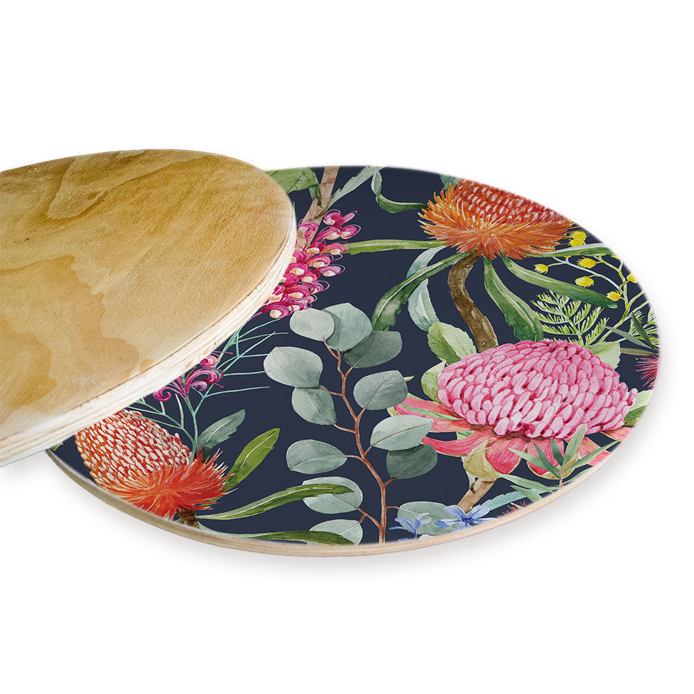 FLORAL NAVY MIXED FLOWERS WITH EUCALYPTUS LEAVES CHEESEBOARD