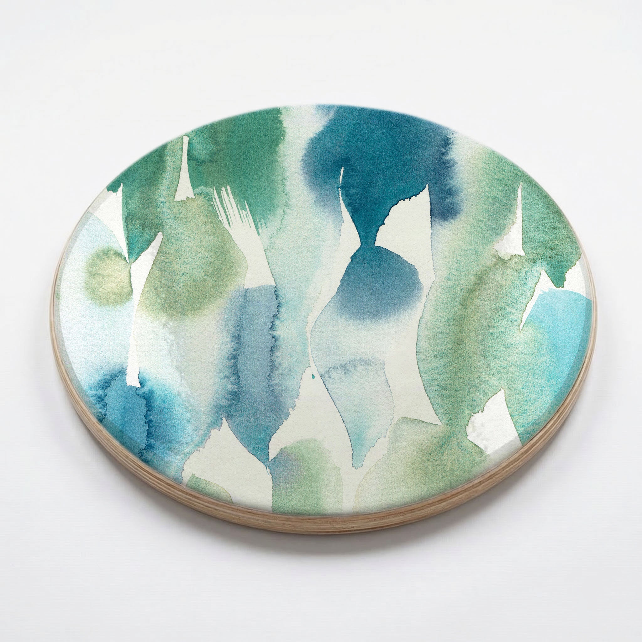 PATTERN BLUE AND GREEN WATERCOLOUR PAINT CHEESEBOARD