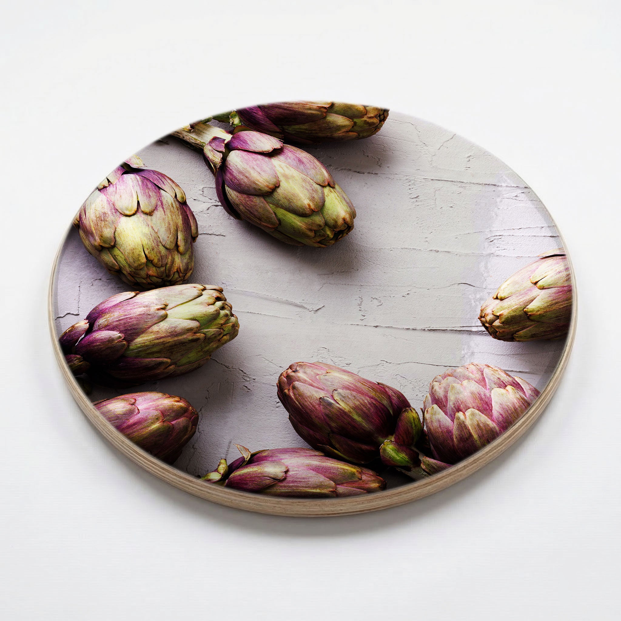 ARTICHOKE DARK PURPLE ON GREY CHEESEBOARD