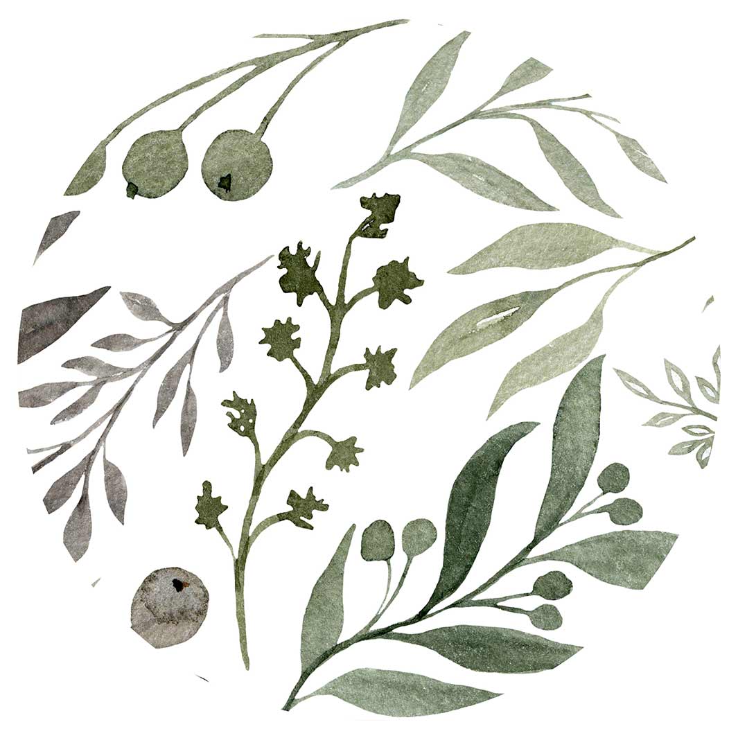 WATERCOLOUR GREEN LEAVES CHEESEBOARD