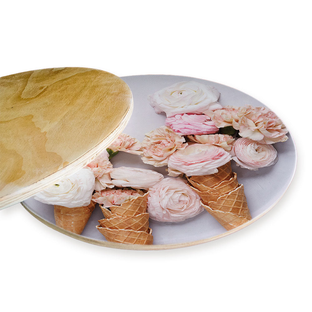 PEONIES AND WAFFLE CONES CHEESEBOARD