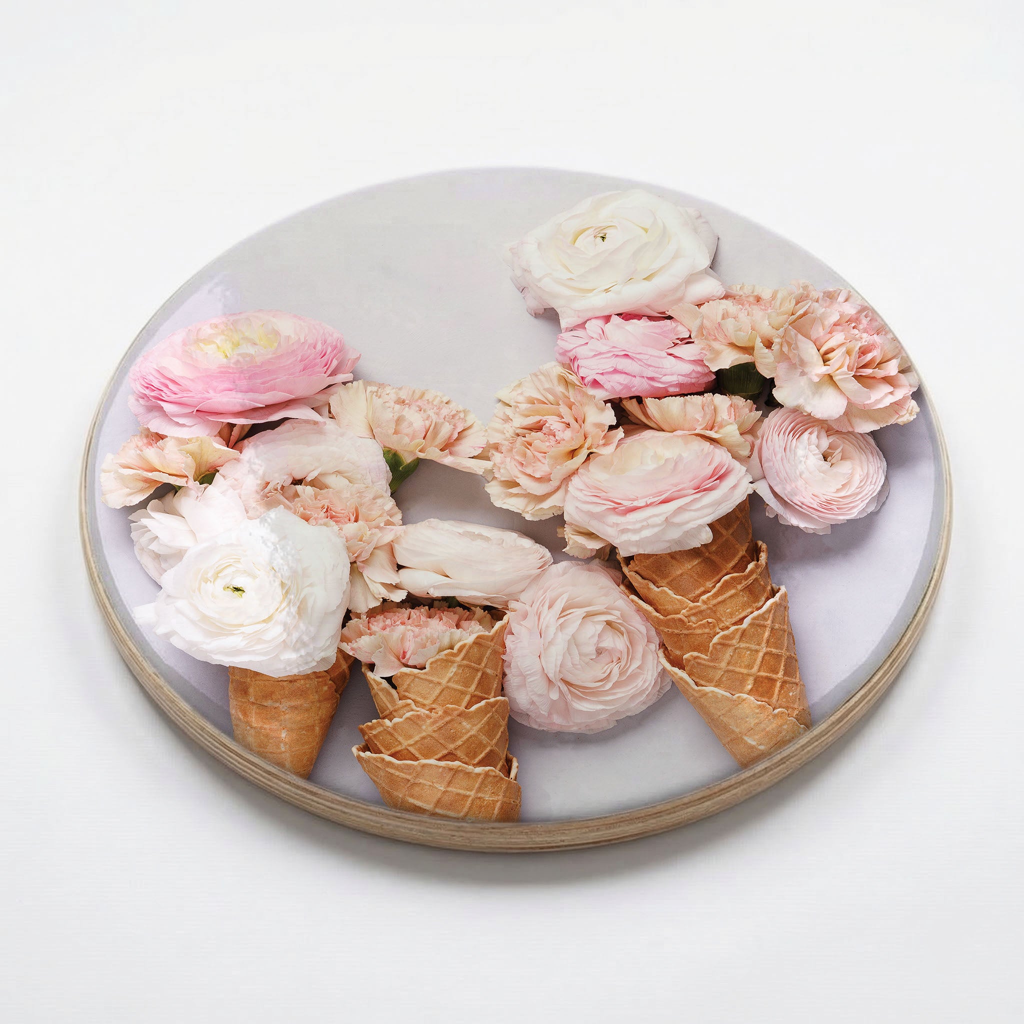 PEONIES AND WAFFLE CONES CHEESEBOARD