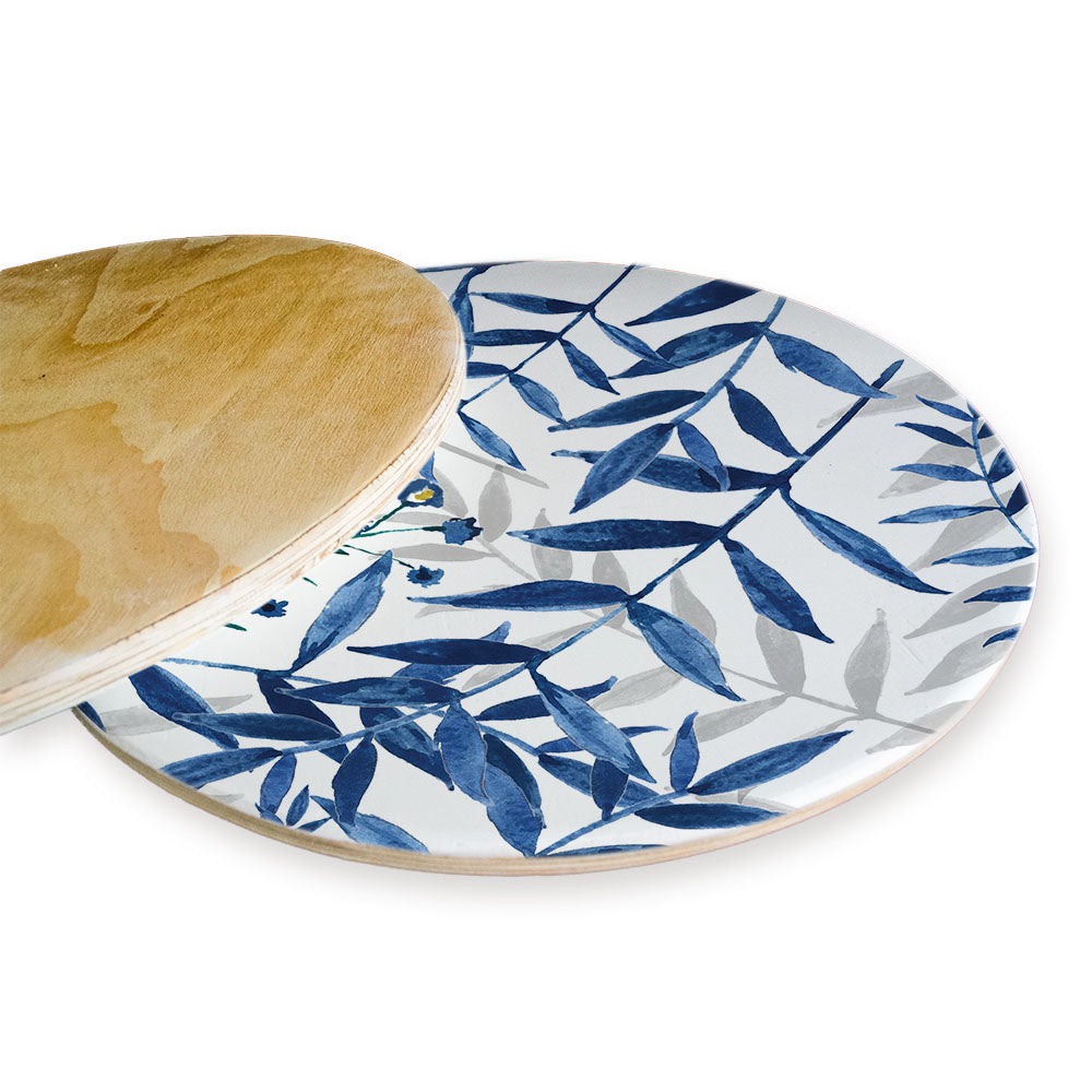 BLUE AND GREY LEAFY LAYERS CHEESEBOARD