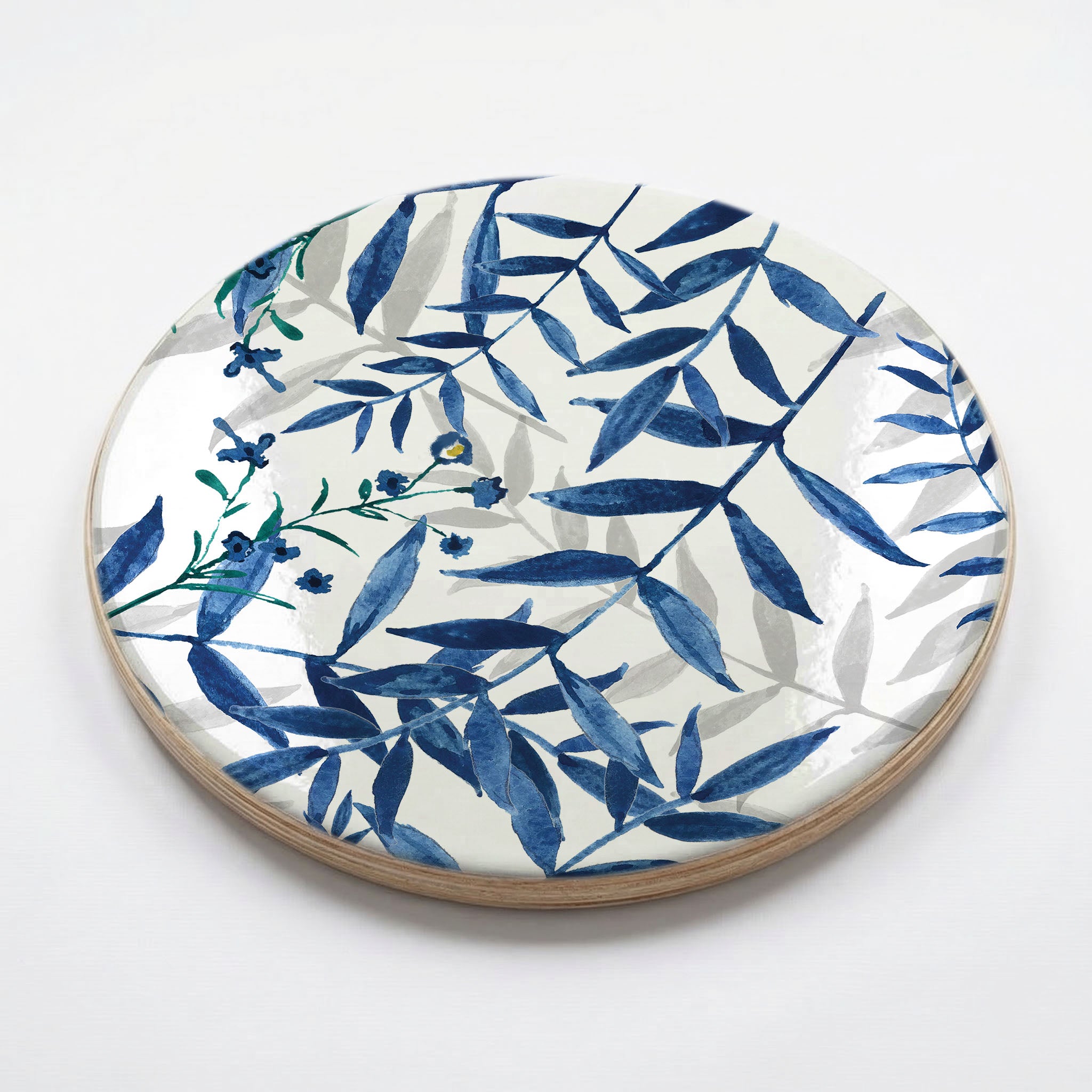 BLUE AND GREY LEAFY LAYERS CHEESEBOARD