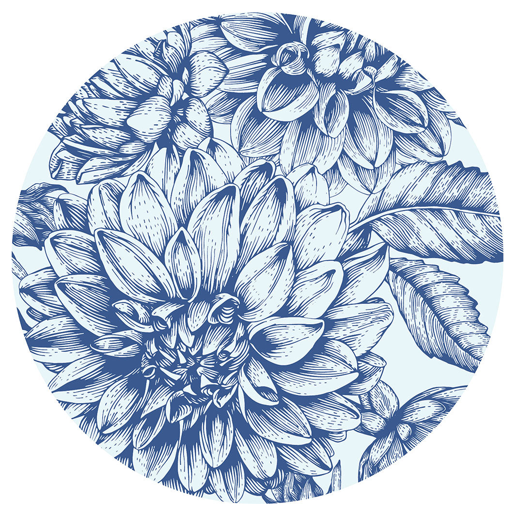 BLUE BOTANICAL LINE ART CHEESEBOARD