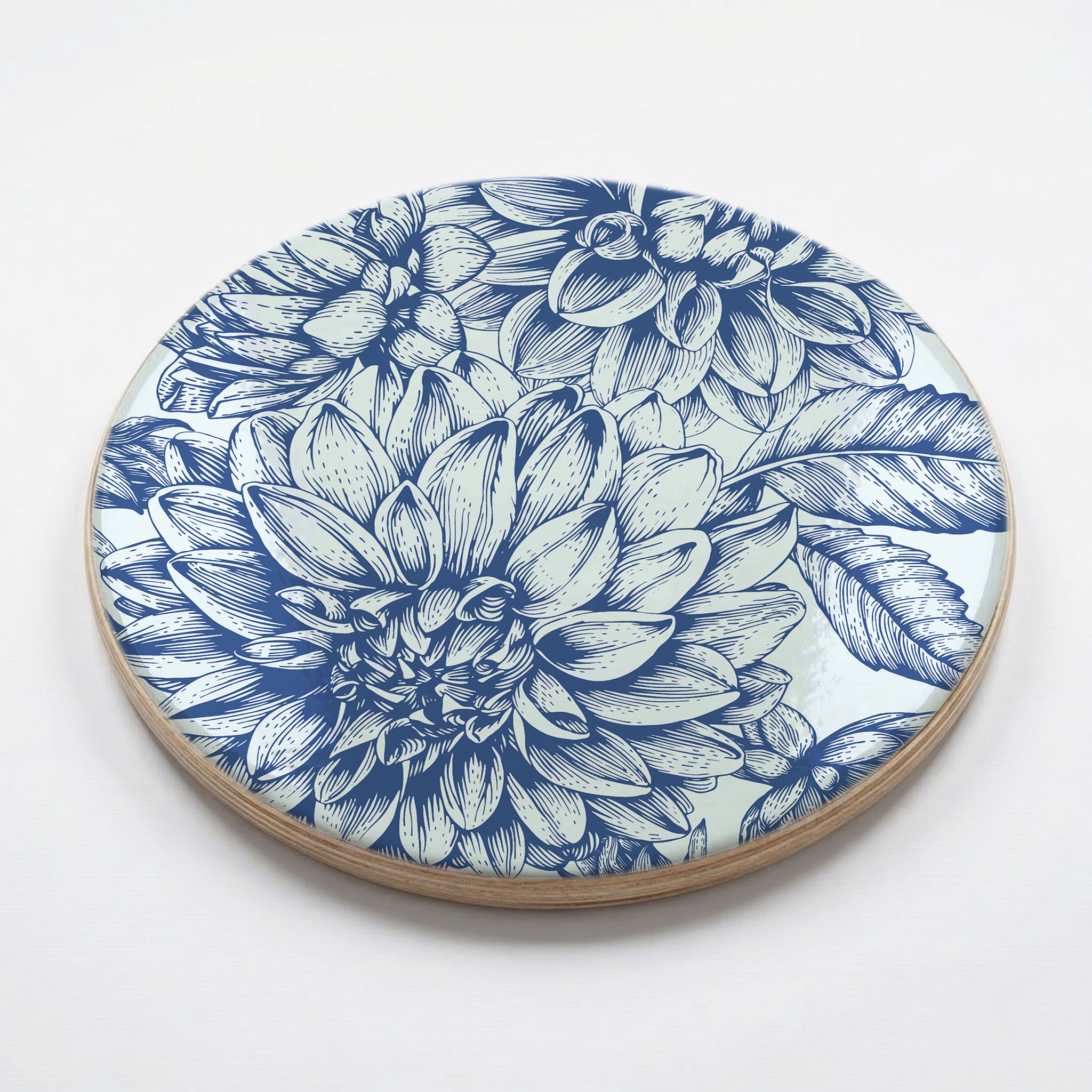 BLUE BOTANICAL LINE ART CHEESEBOARD