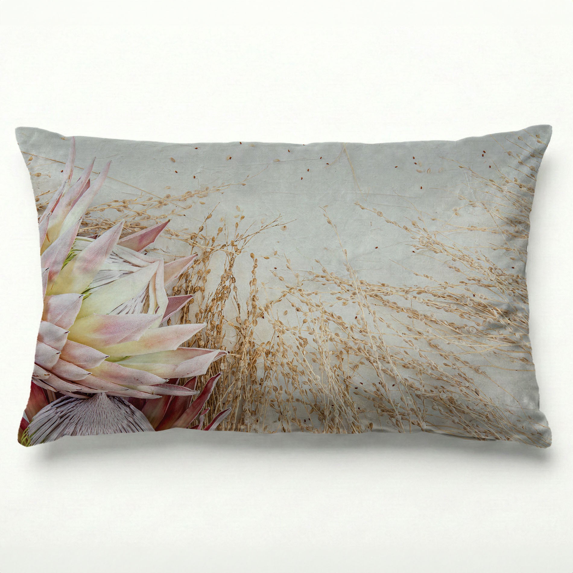 FLORAL PINK GRASSY PROTEA SCATTER CUSHION
