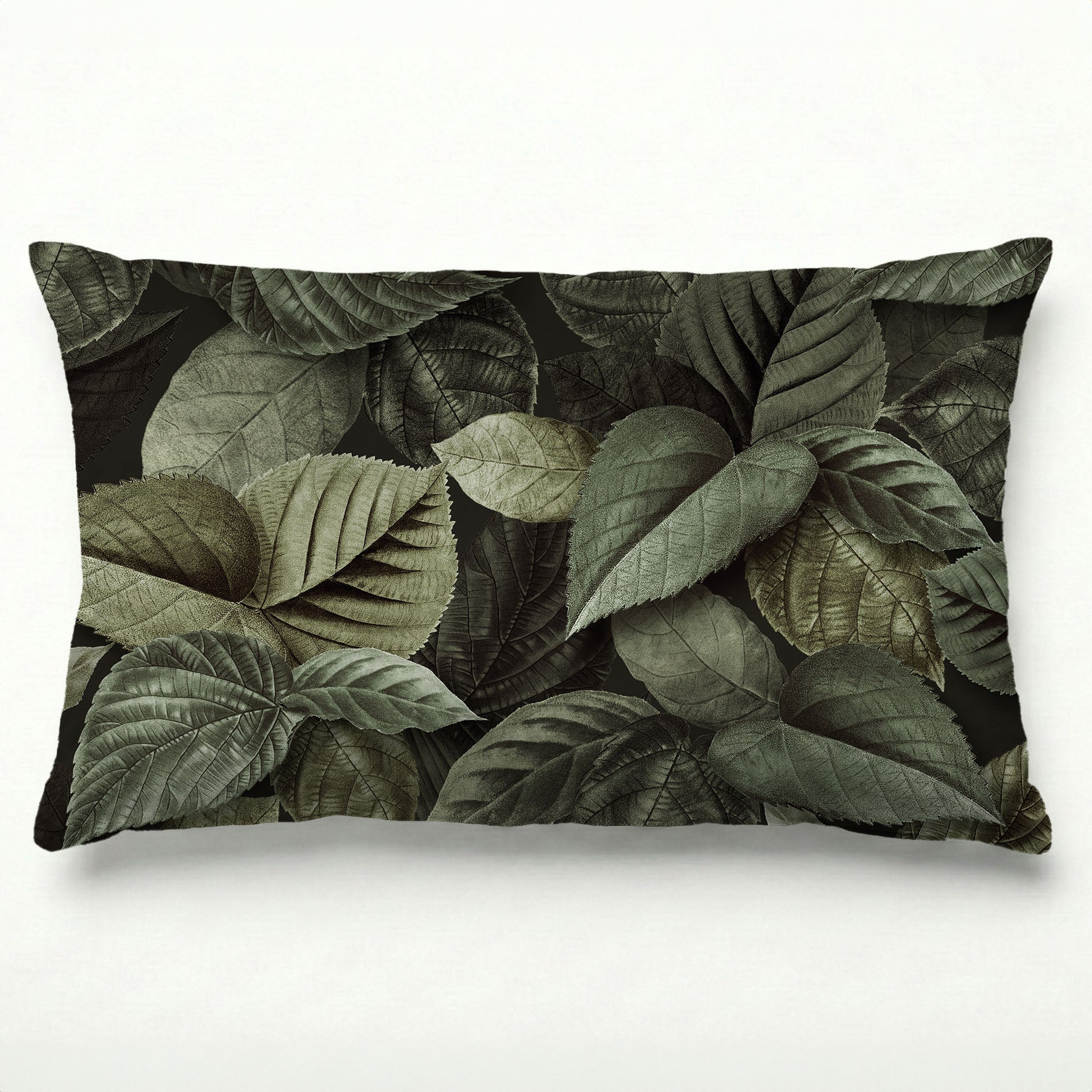 LEAVES GREEN MONOCHROMATIC LEAVES SCATTER CUSHION