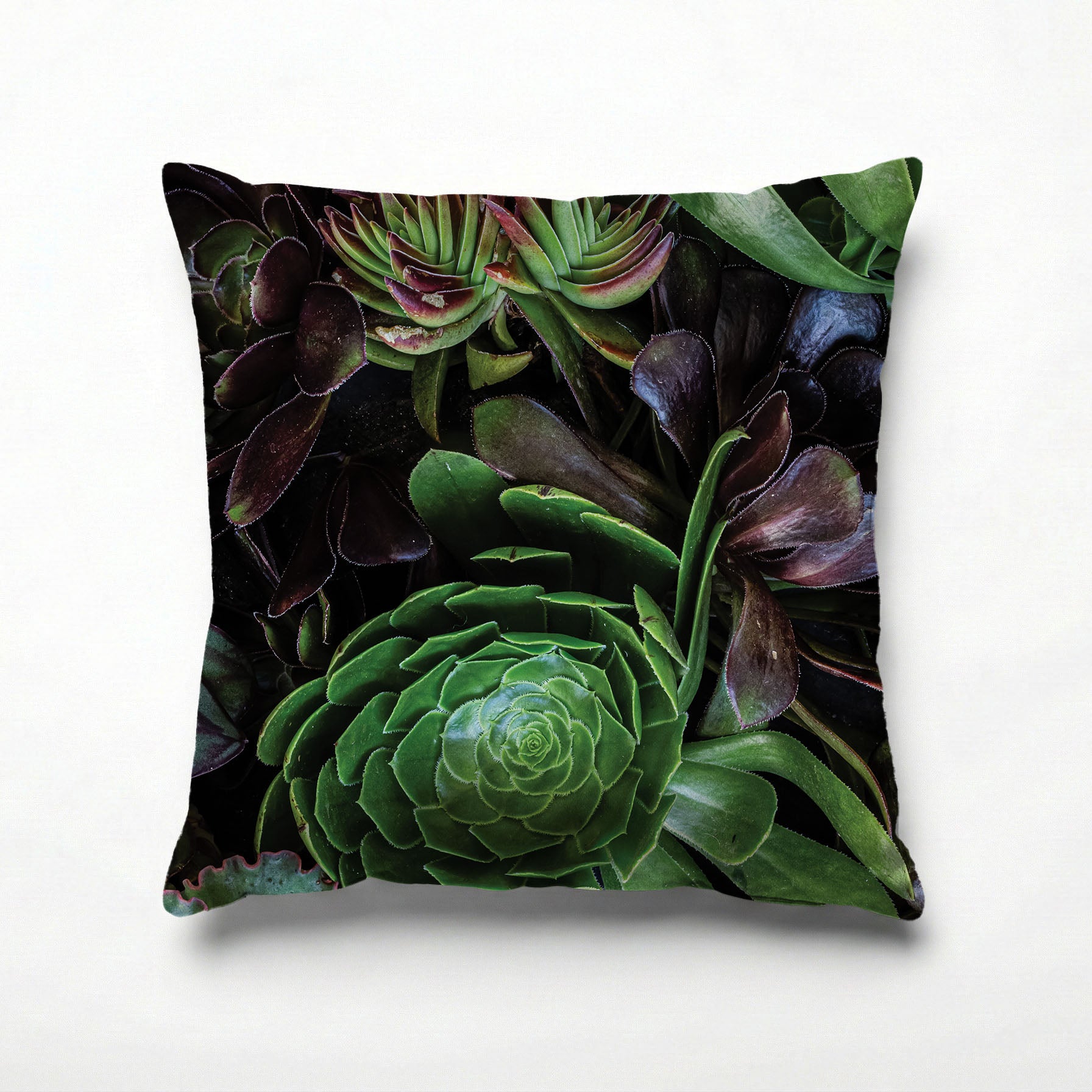 NATURAL GREEN AND PURPLE ALOE GARDEN SCATTER CUSHION
