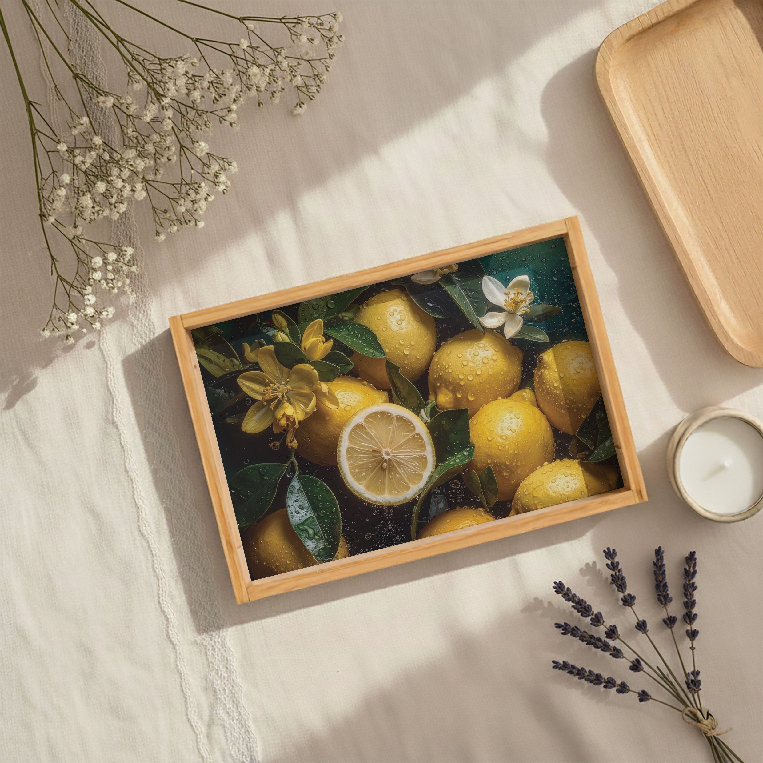 LEMON BLOOM TEA TRAY