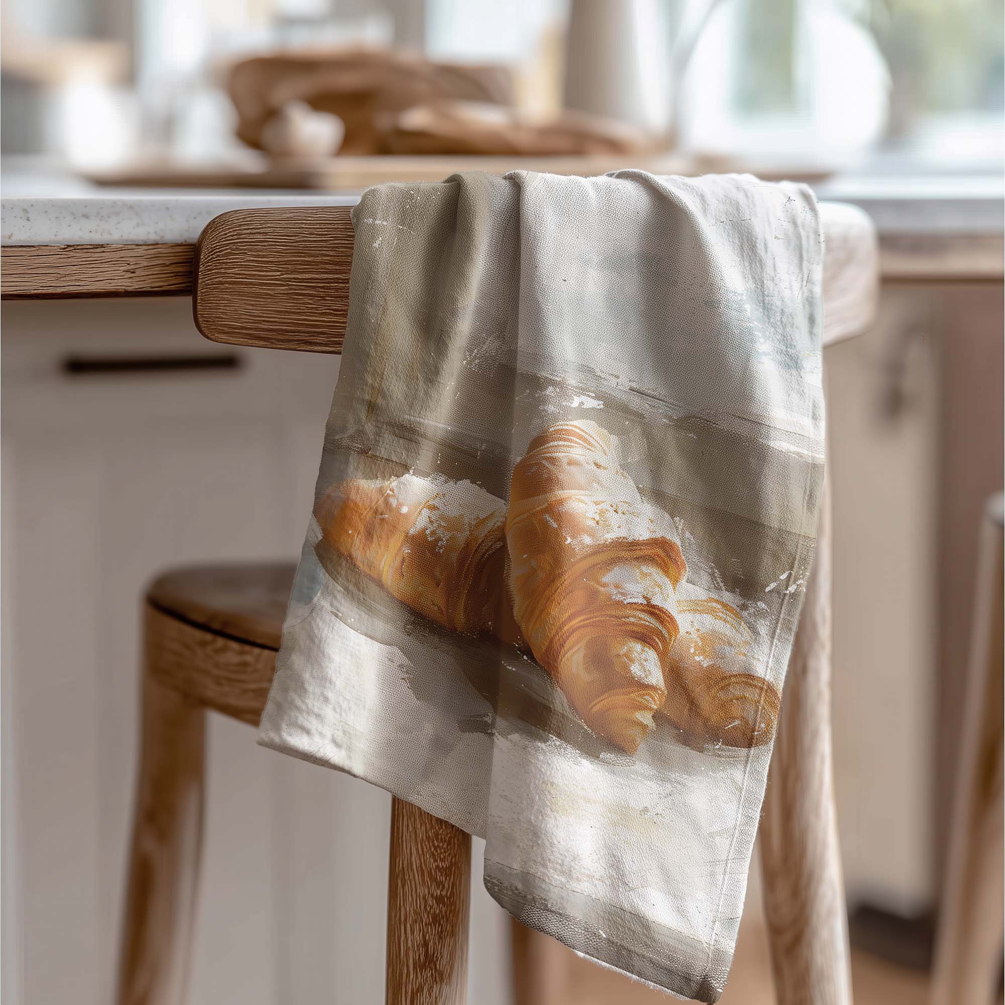 COFFEE AND CROISSANT TEA TOWEL