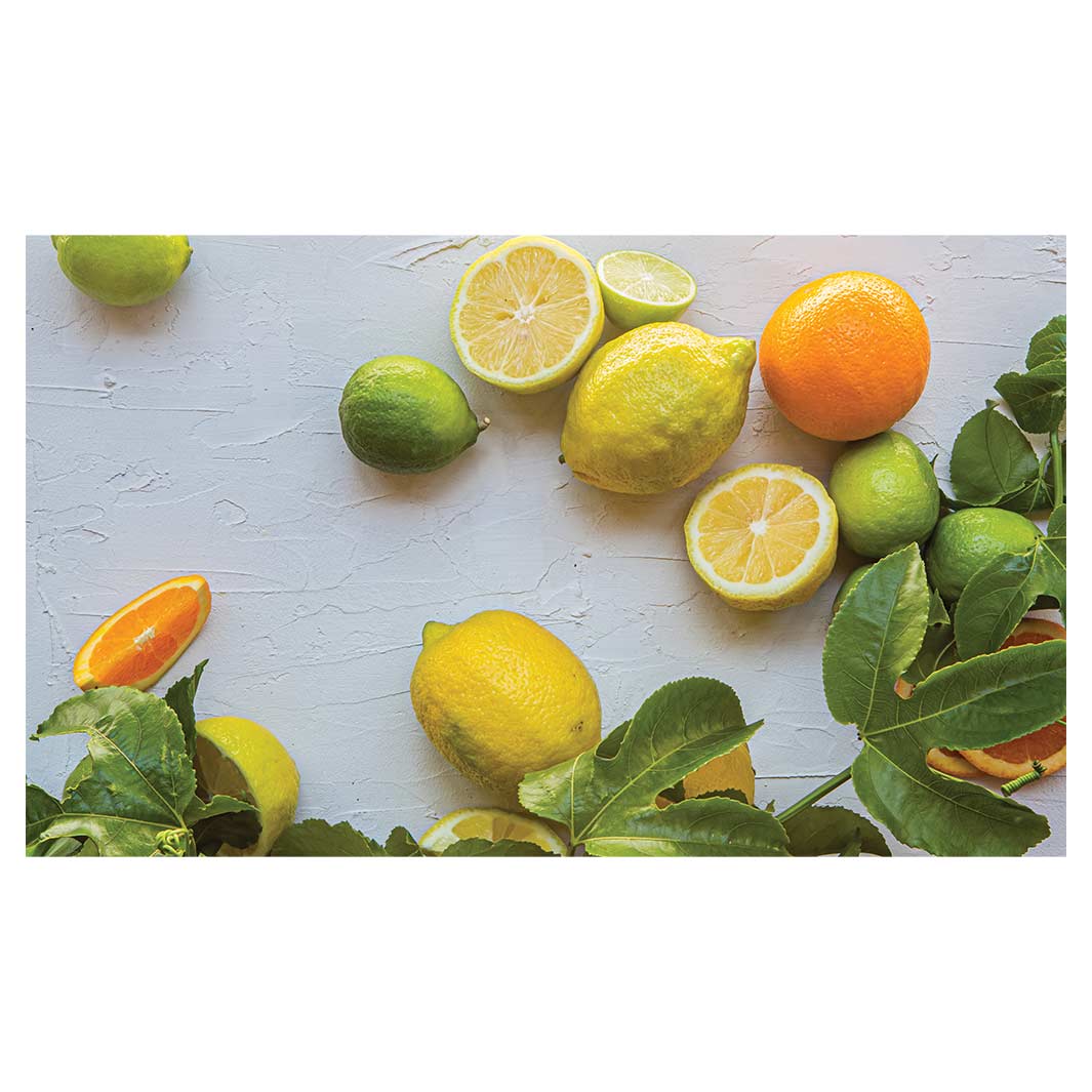 NATURAL YELLOW AND ORANGE CITRUS ON WHITE MULTI-PURPOSE MAT