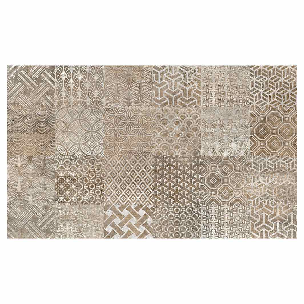 PATTERN BROWN MODERN TILE NATURAL MULTI-PURPOSE MAT