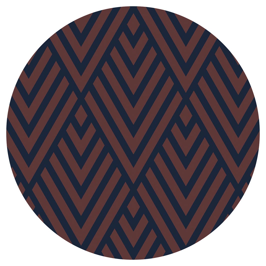 BROWN AND NAVY DIAMOND PATTERN ROUND COASTER