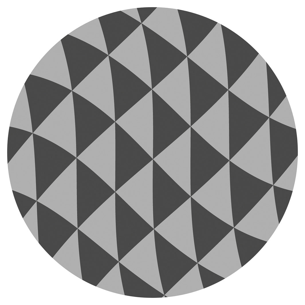 GEOMETRIC TRIANGLE GREY OPTICAL ILLUSION ROUND COASTER