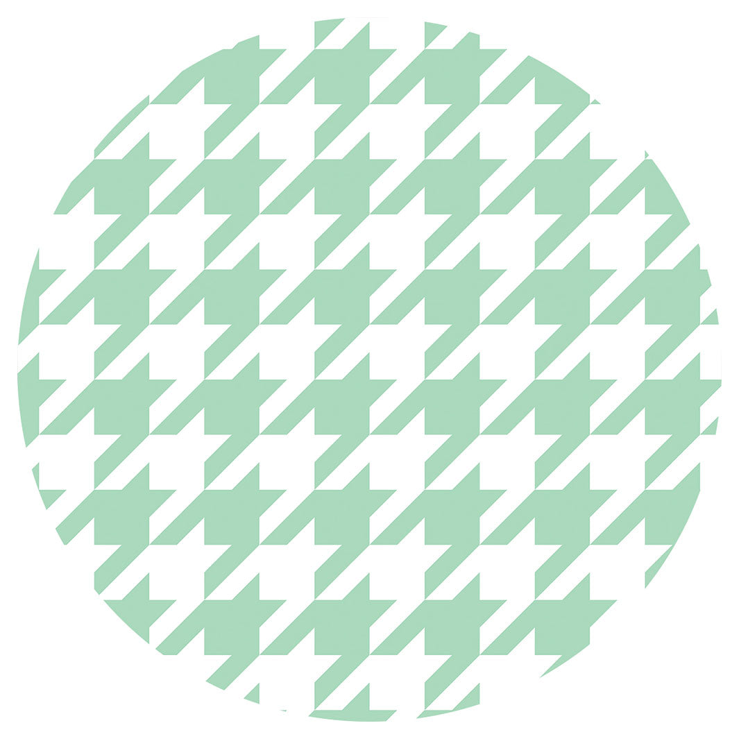 HOUNDSTOOTH LIGHT GREEN ROUND COASTER