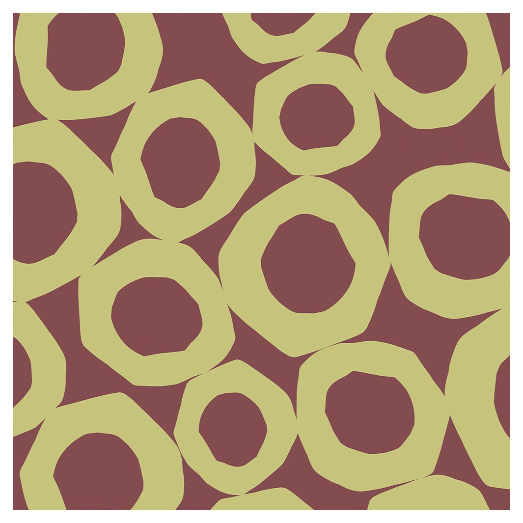 GEOMETRIC GREEN AND MAUVE PATTERN SQUARE COASTER