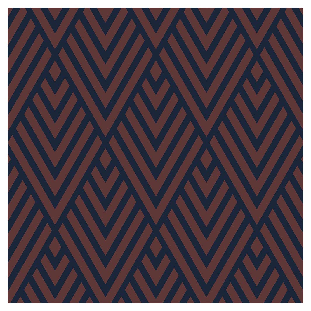 BROWN AND NAVY DIAMOND PATTERN SQUARE COASTER