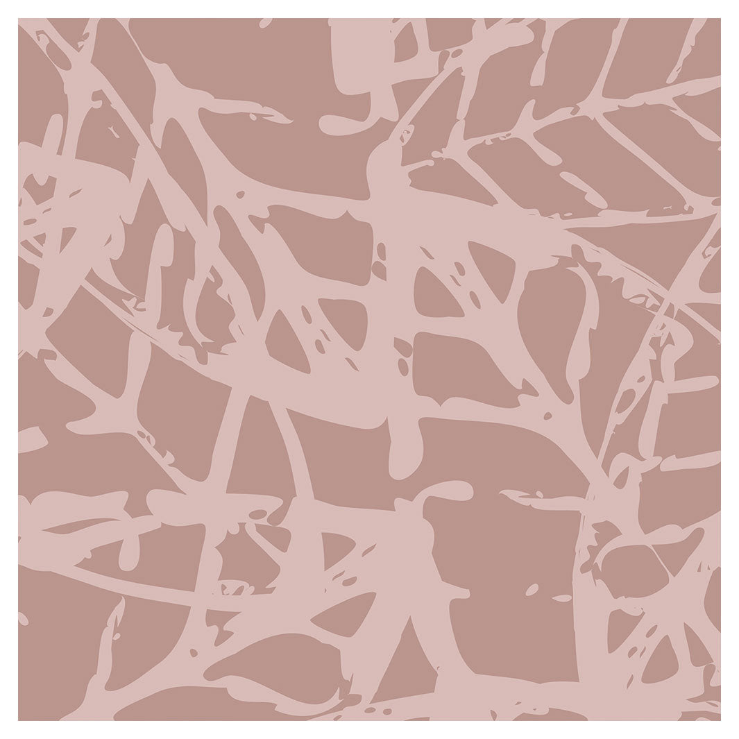 LEAF STAMP MUTED PINK PATTERN SQUARE COASTER