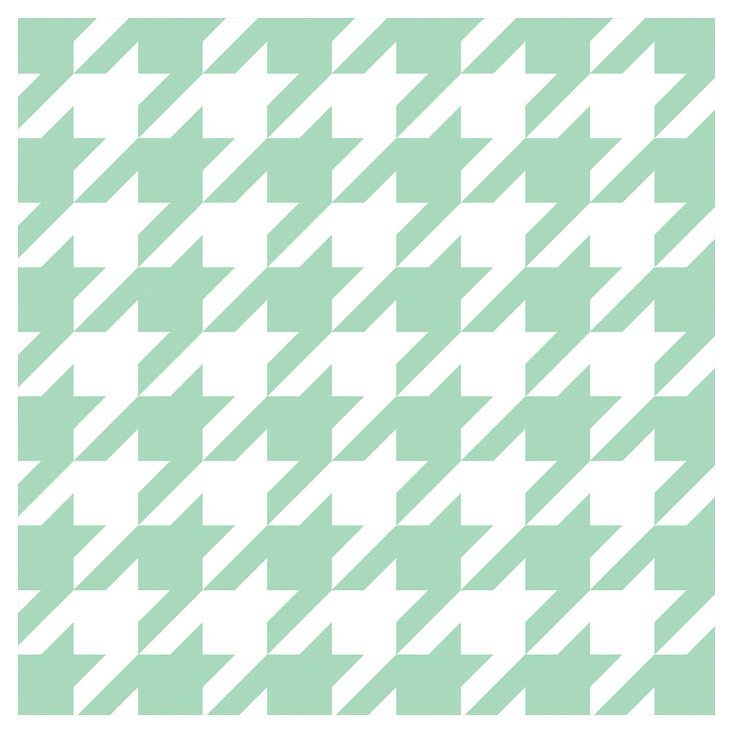 HOUNDSTOOTH LIGHT GREEN SQUARE COASTER